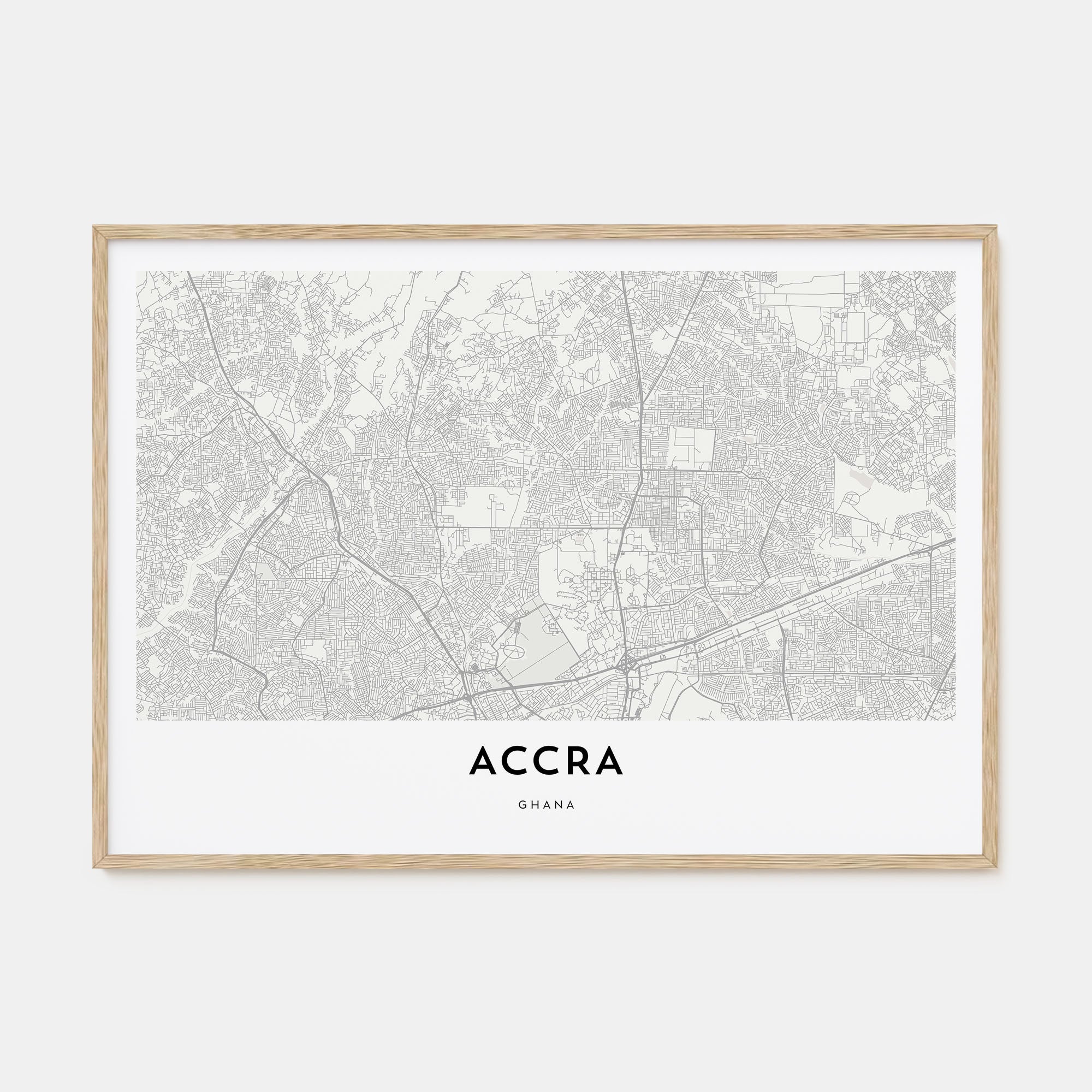 Accra Map Landscape Poster