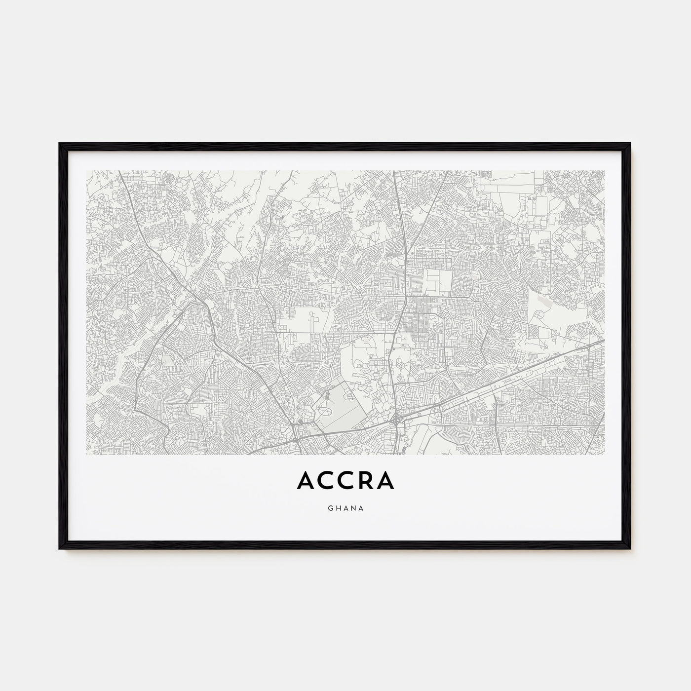 Accra Map Landscape Poster