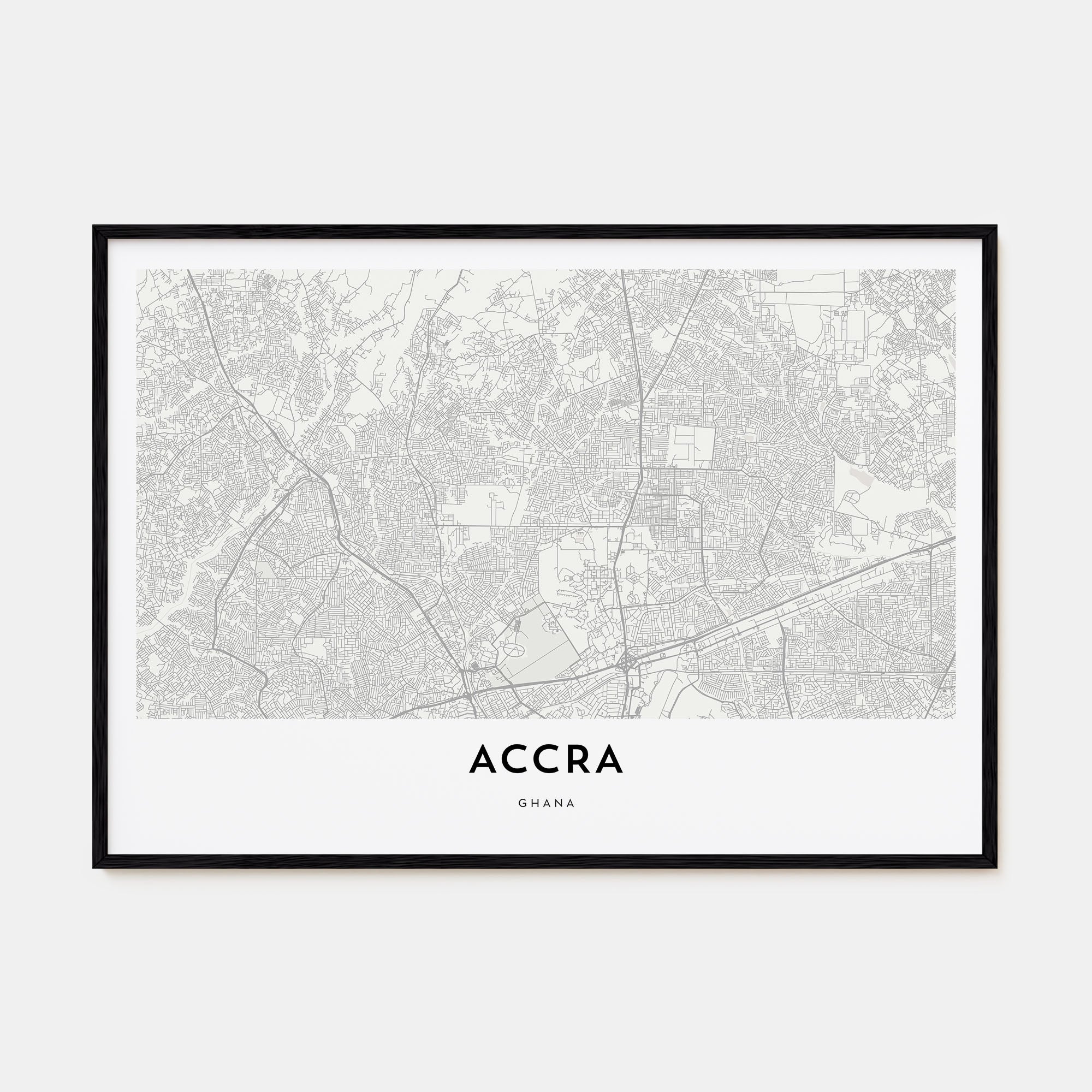 Accra Map Landscape Poster