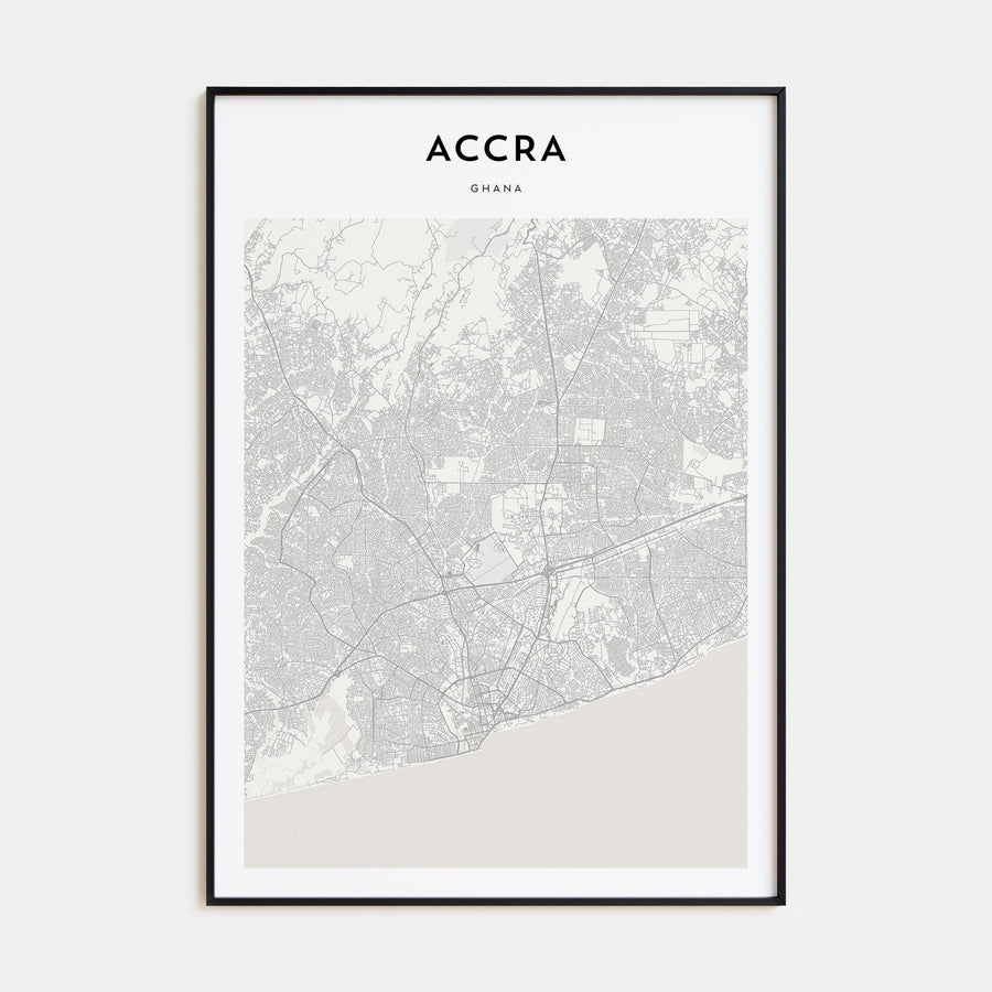 Accra Map Portrait Poster