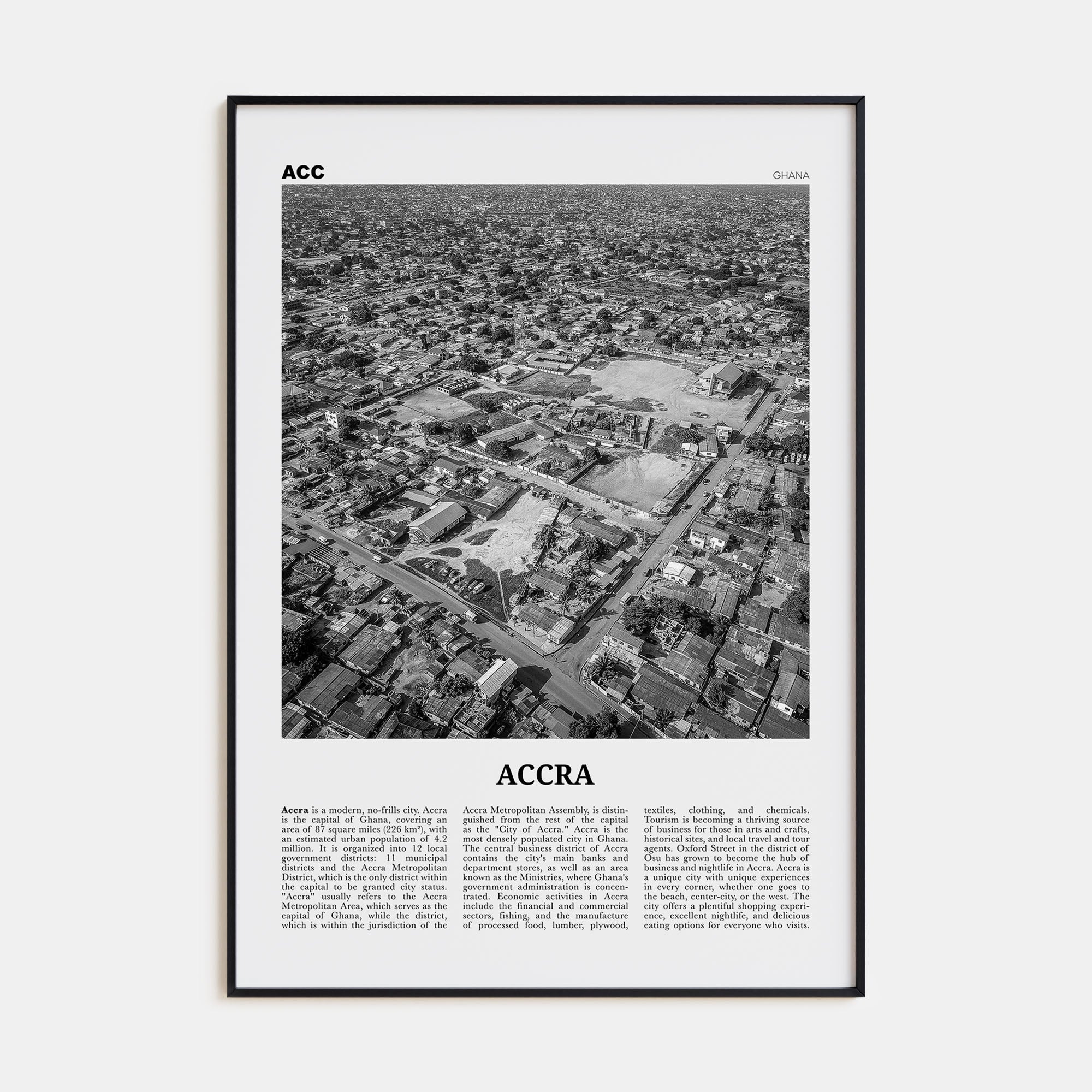 Accra Travel B&W Poster