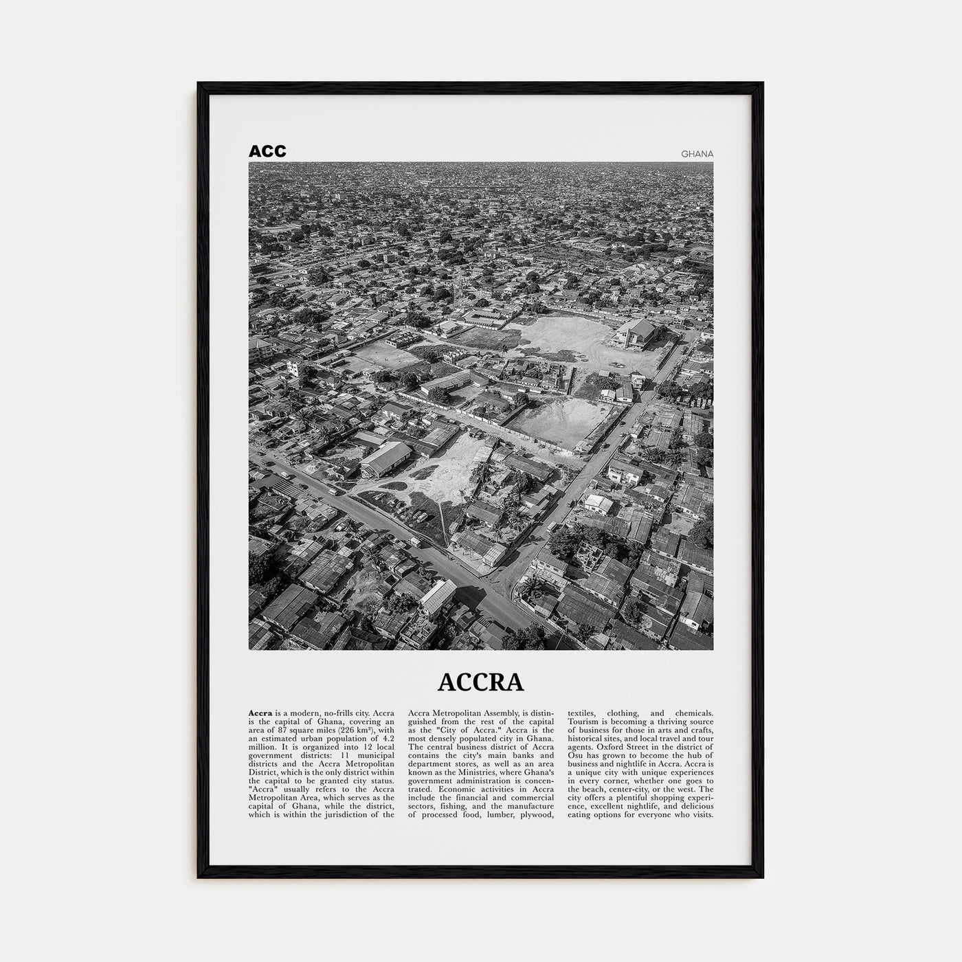 Accra Travel B&W Poster