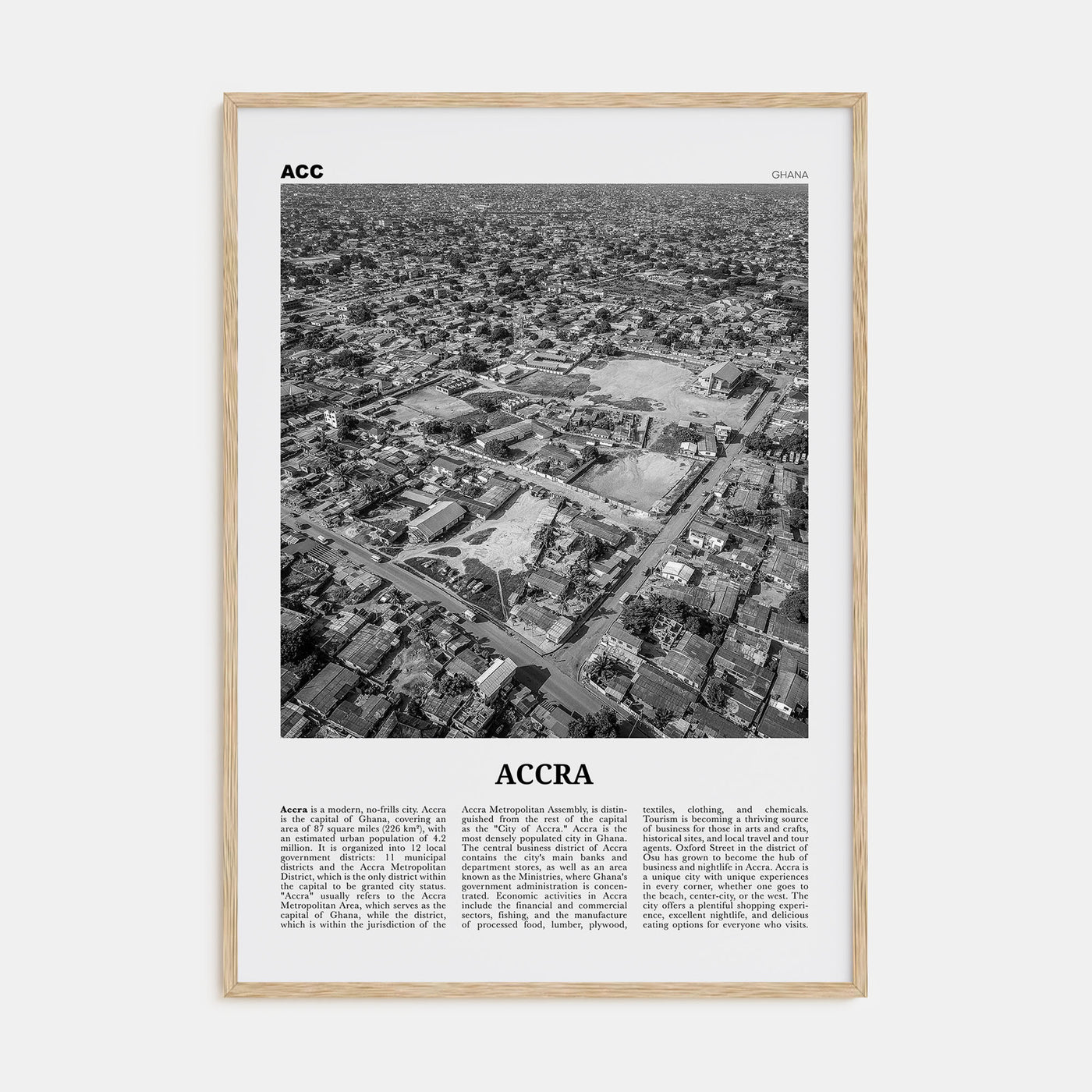 Accra Travel B&W Poster