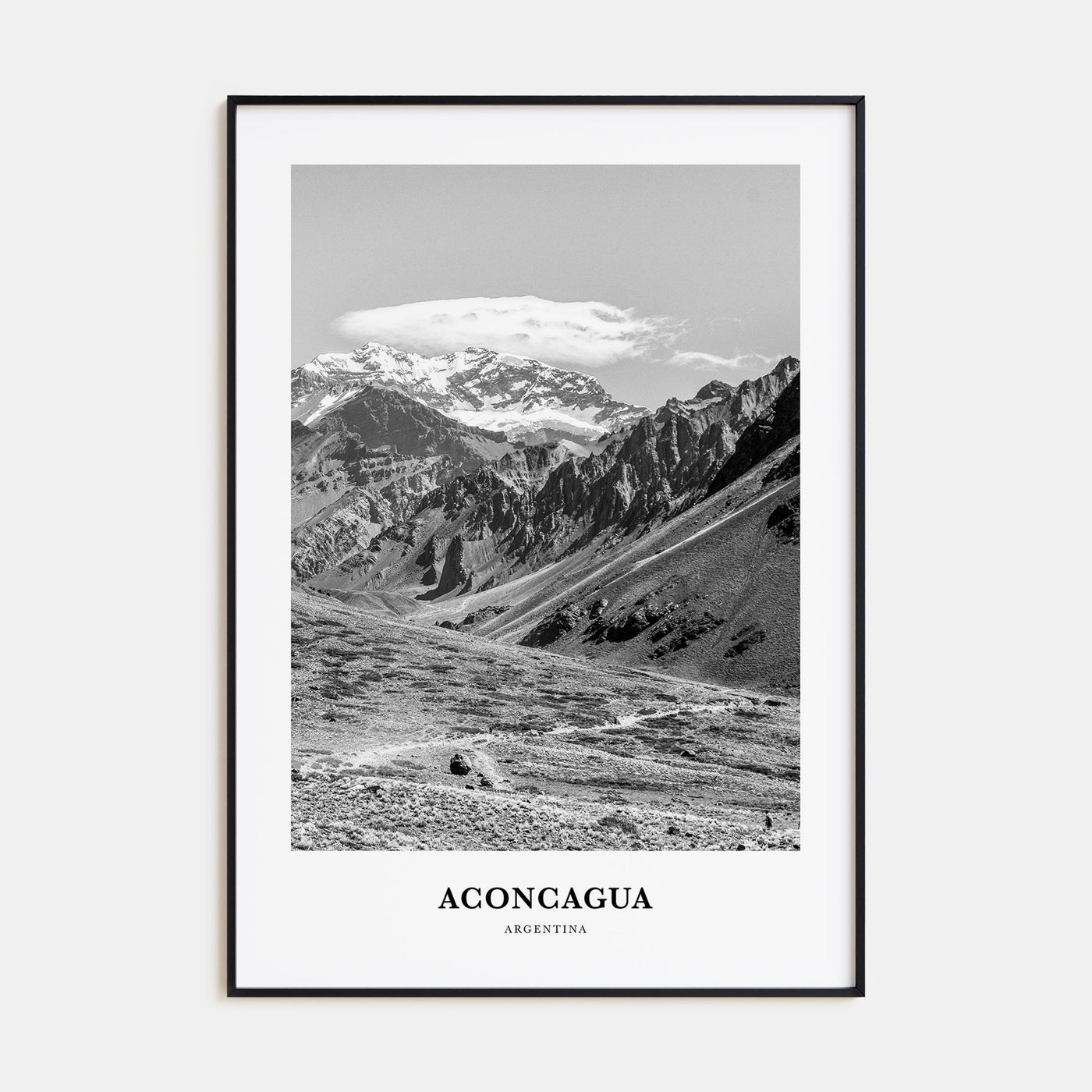 Aconcagua Portrait B&W Poster