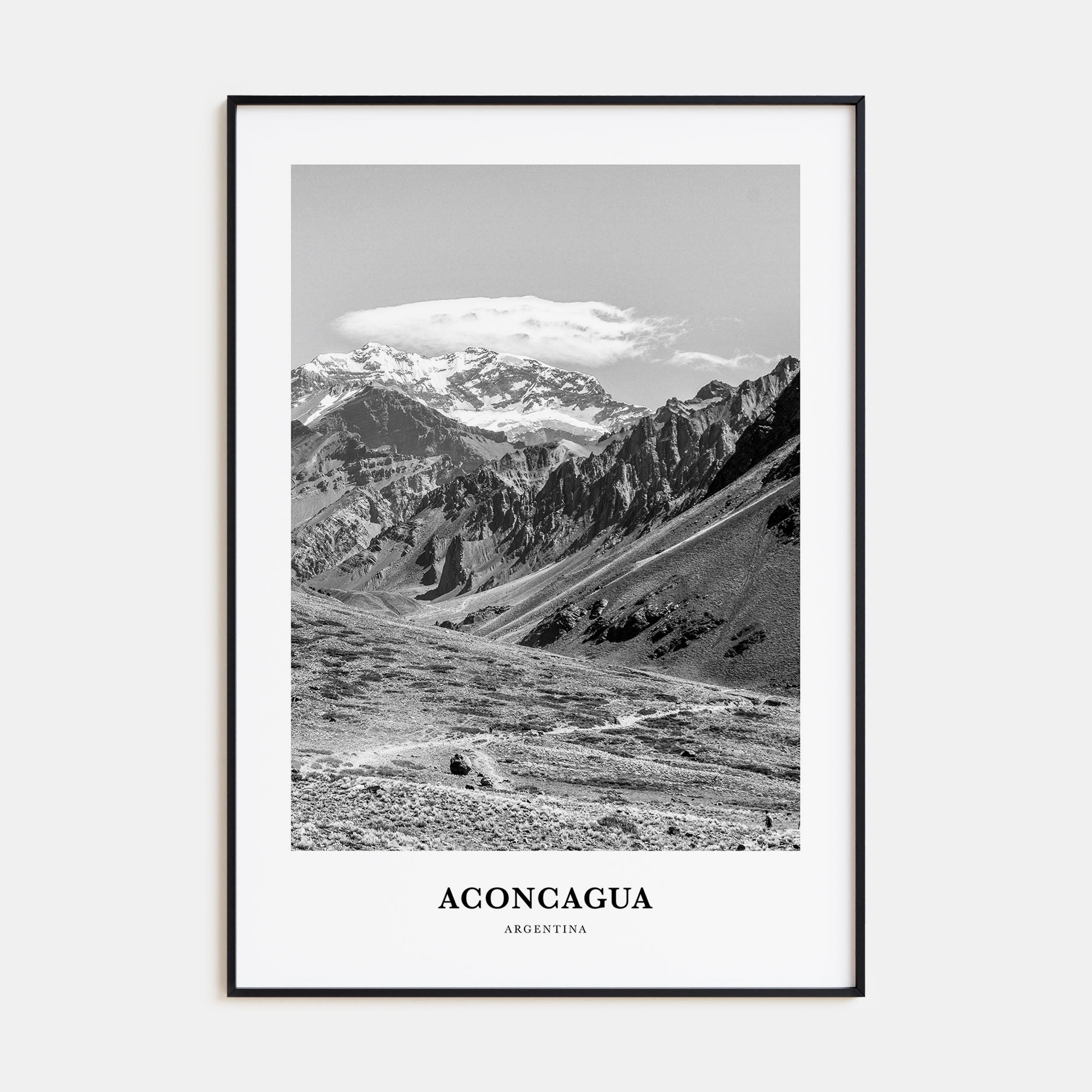 Aconcagua Portrait B&W Poster