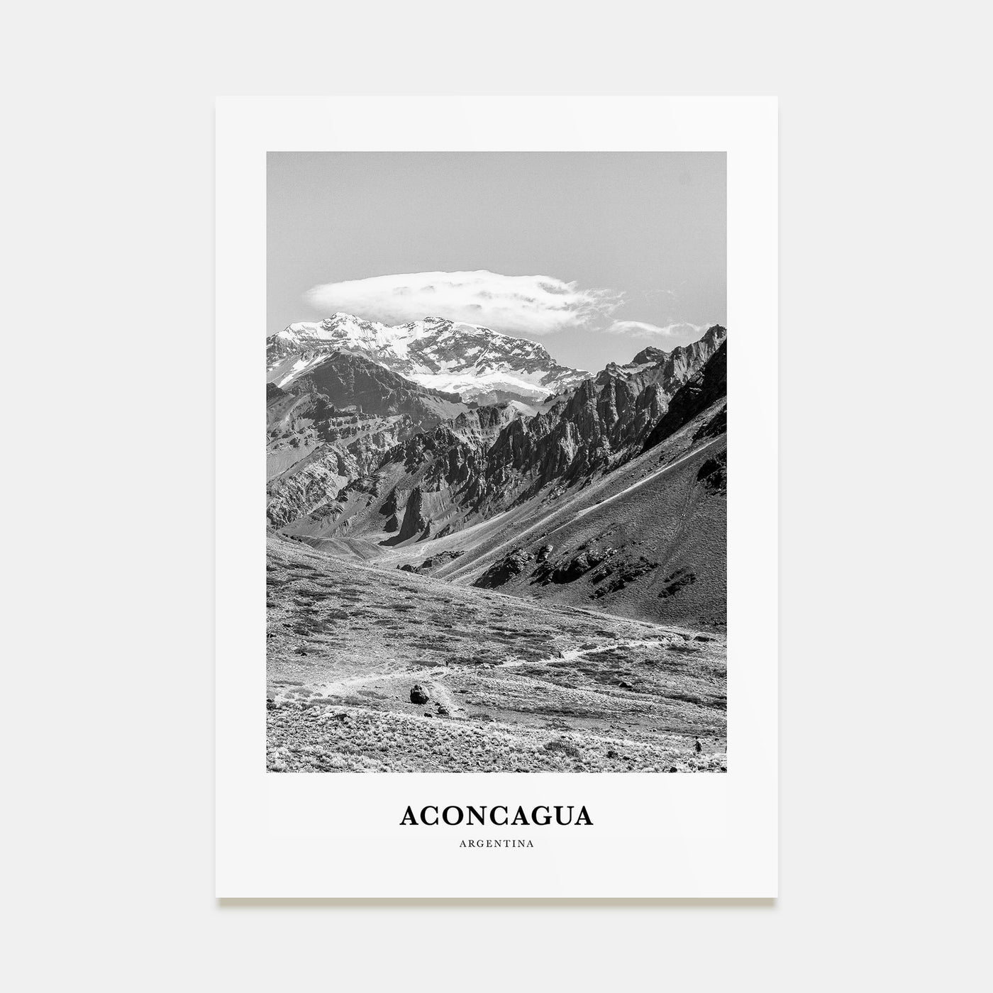 Aconcagua Portrait B&W Poster