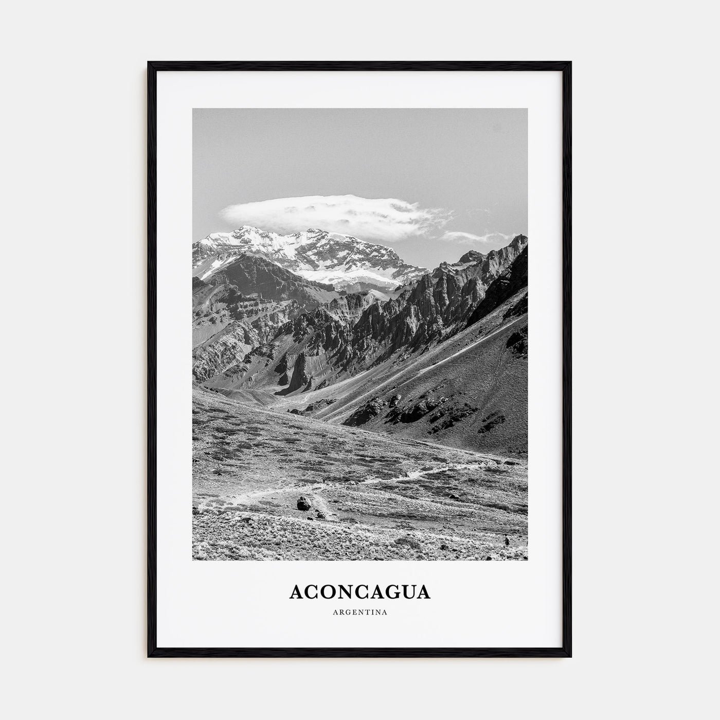 Aconcagua Portrait B&W Poster