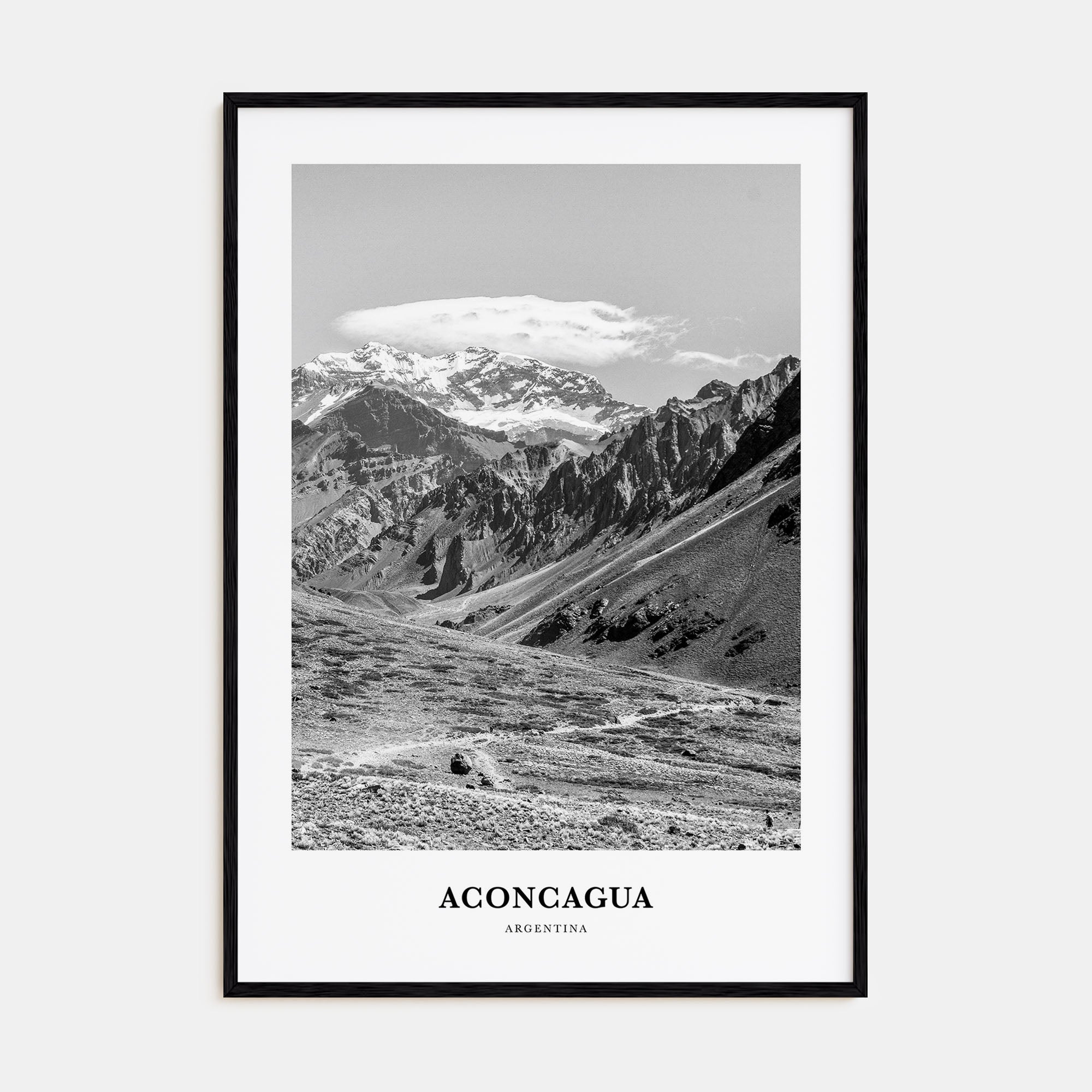 Aconcagua Portrait B&W Poster