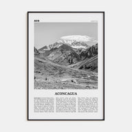 Aconcagua Travel B&W Poster