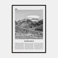 Aconcagua Travel B&W Poster