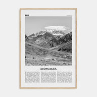 Aconcagua Travel B&W Poster