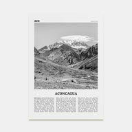 Aconcagua Travel B&W Poster