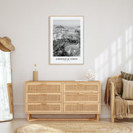 Acropolis of Athens Portrait B&W Poster