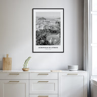 Acropolis of Athens Portrait B&W Poster