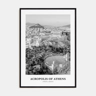 Acropolis of Athens Portrait B&W Poster