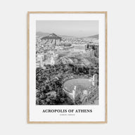 Acropolis of Athens Portrait B&W Poster