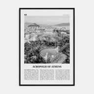 Acropolis of Athens Travel B&W Poster