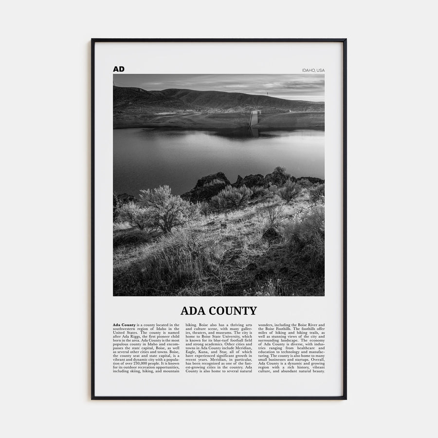 Ada County Travel B&W Poster