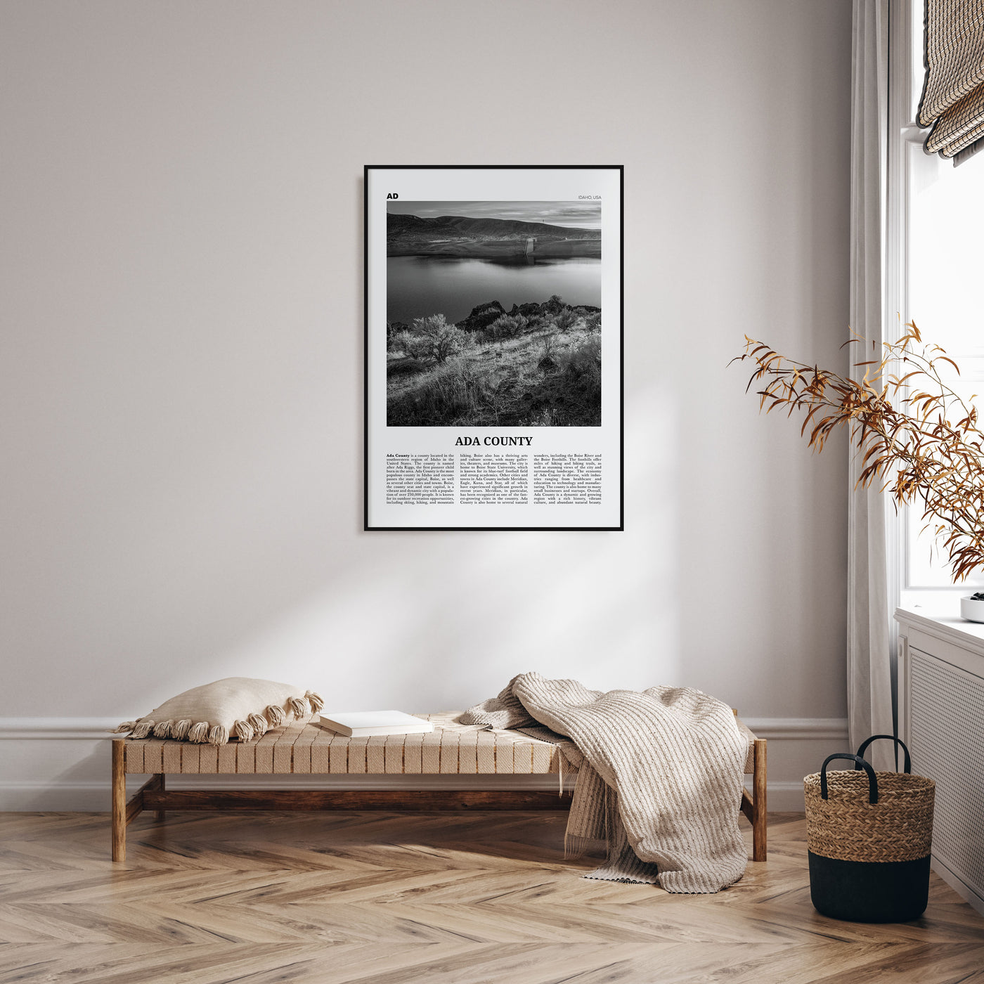 Ada County Travel B&W Poster