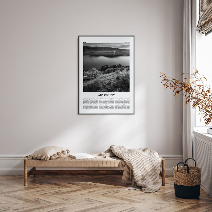 Ada County Travel B&W Poster