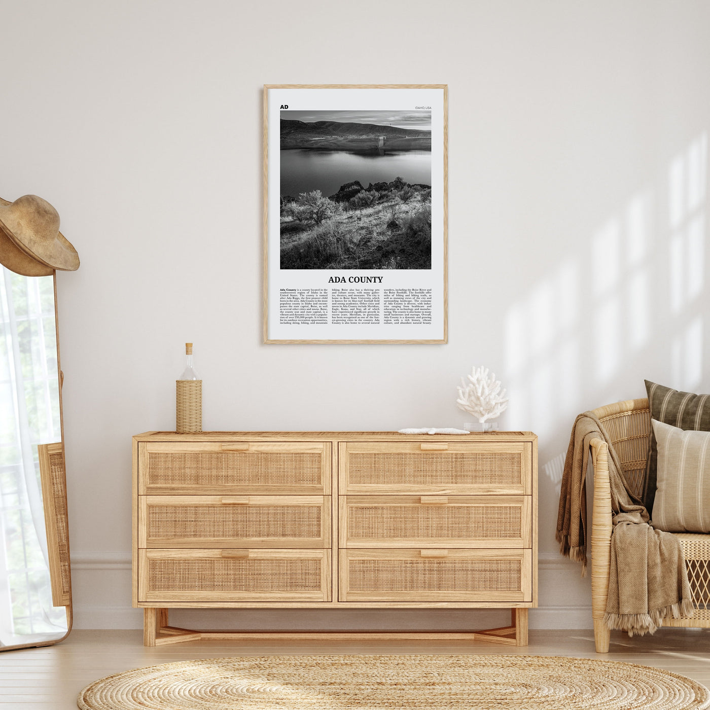 Ada County Travel B&W Poster