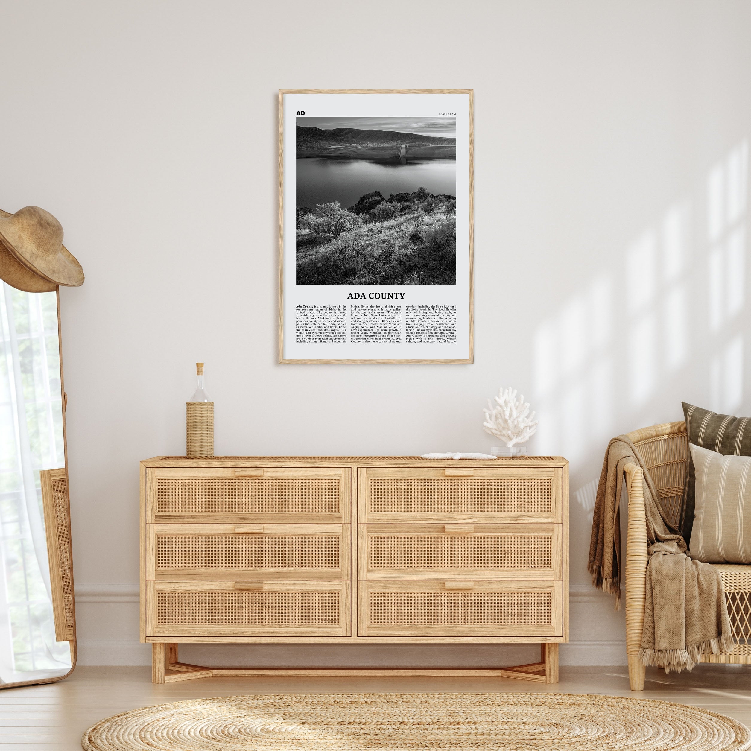 Ada County Travel B&W Poster