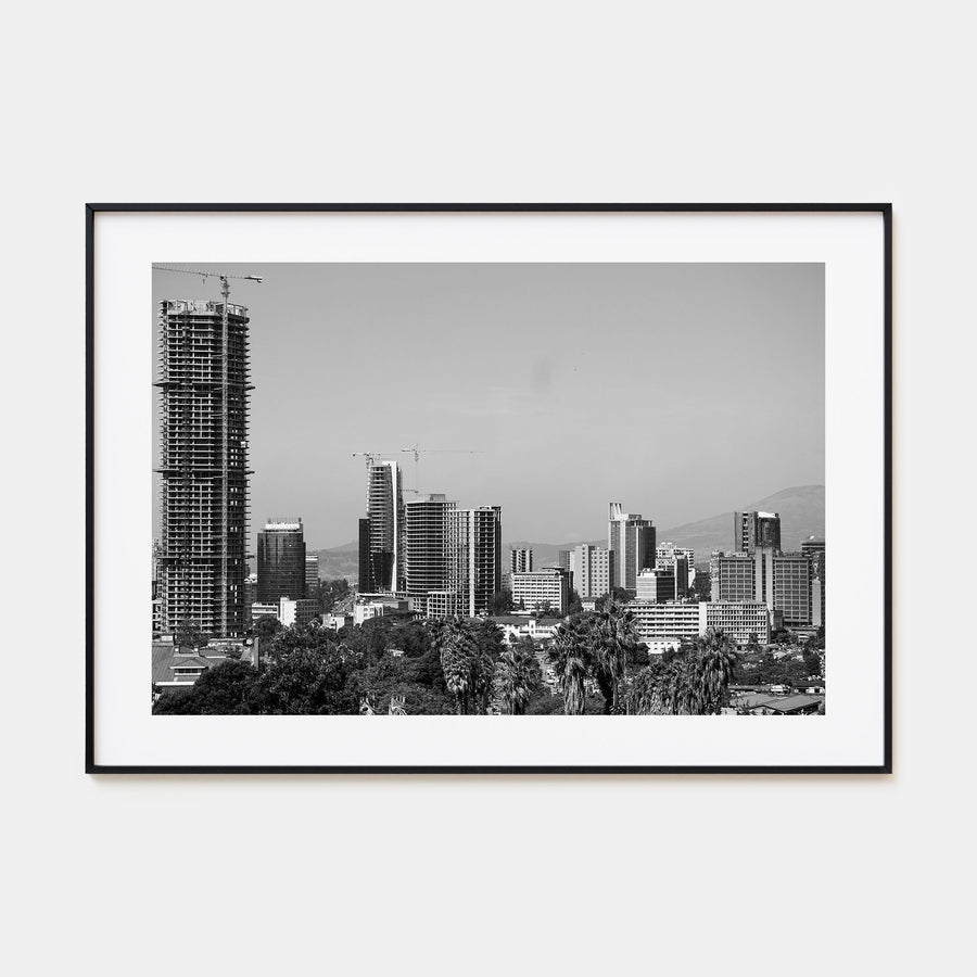 Addis Ababa Landscape B&W Poster
