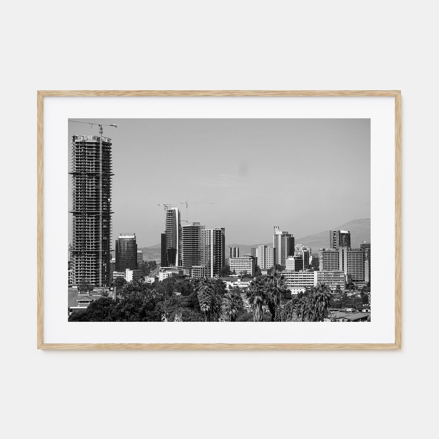 Addis Ababa Landscape B&W Poster
