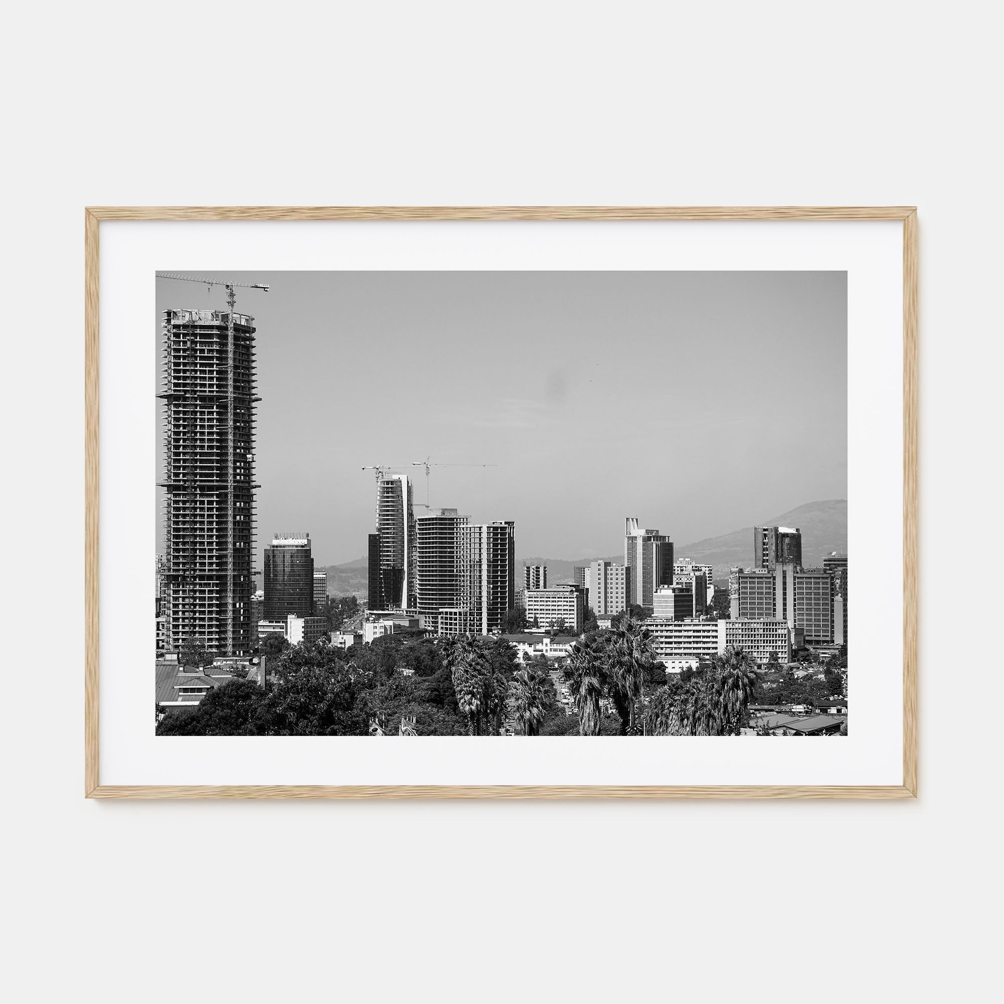 Addis Ababa Landscape B&W Poster