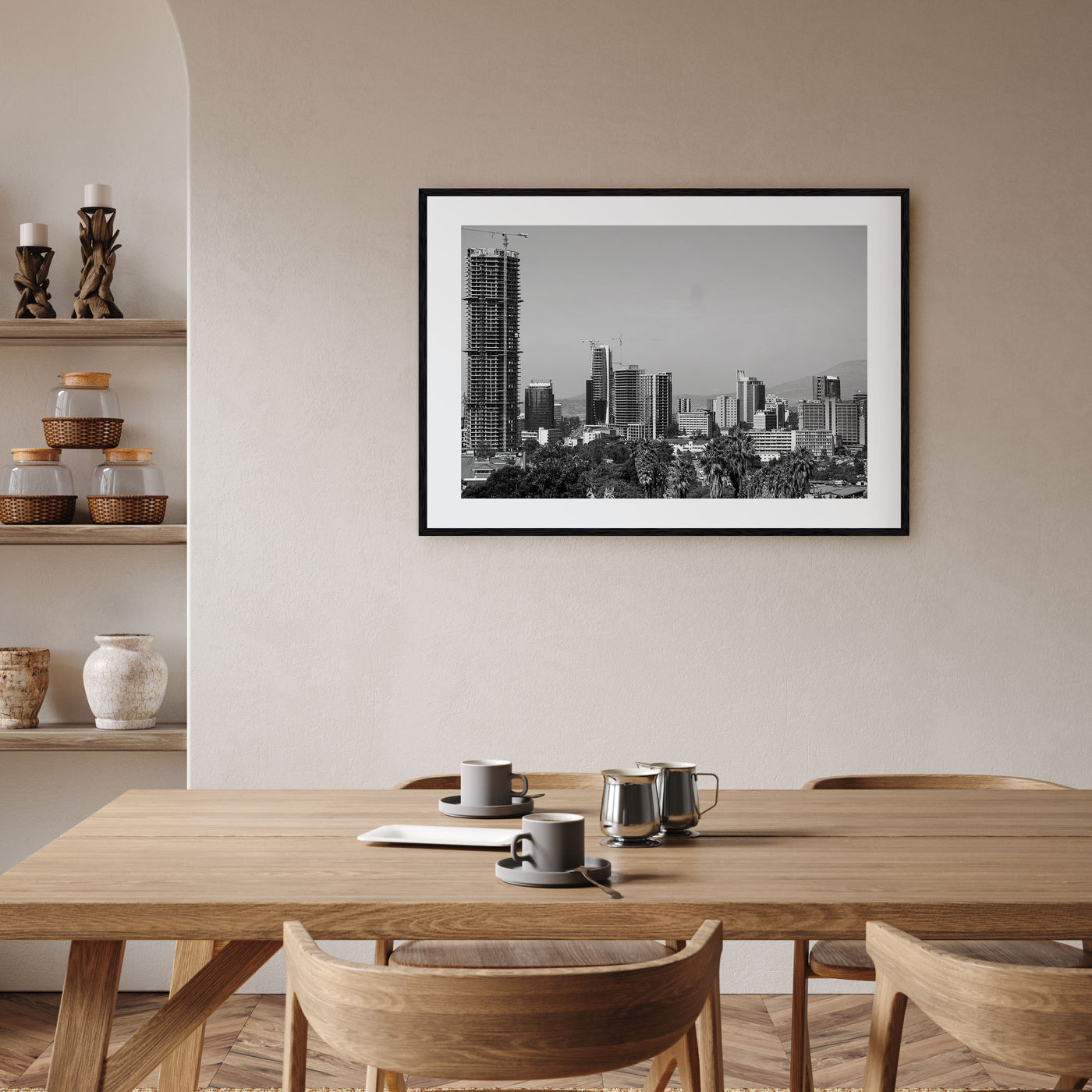 Addis Ababa Landscape B&W Poster