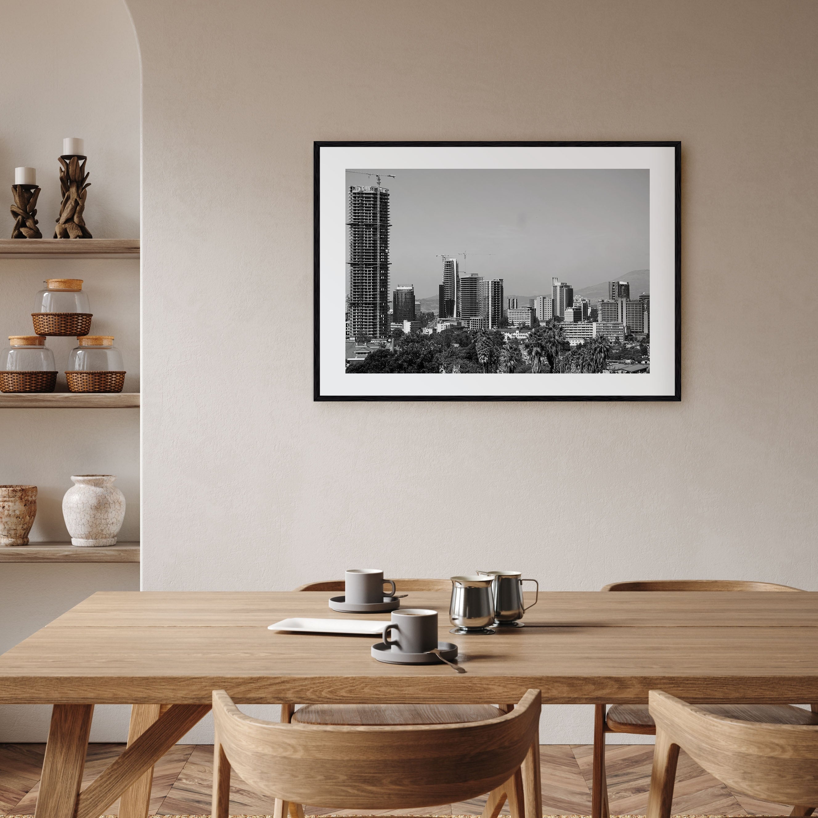 Addis Ababa Landscape B&W Poster