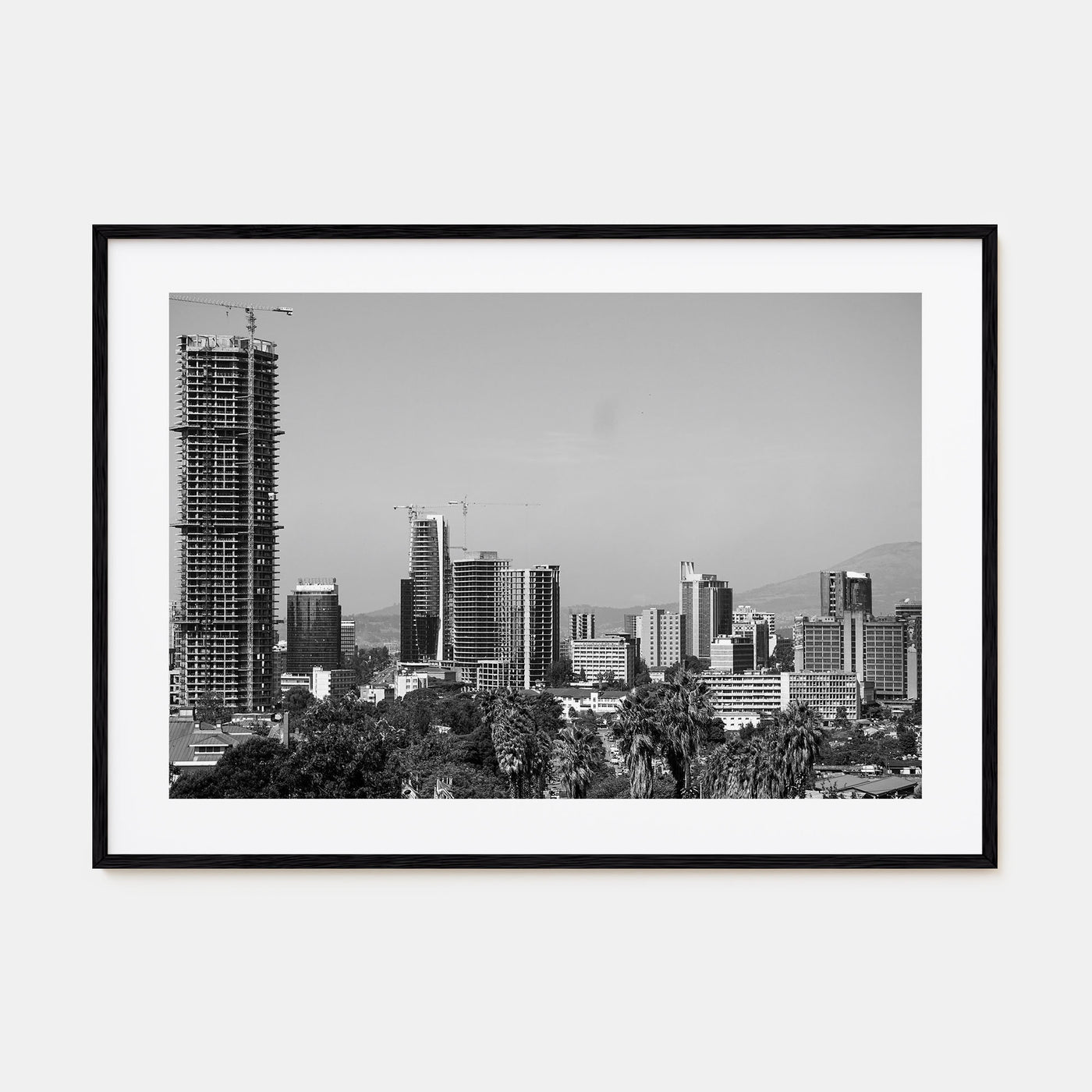 Addis Ababa Landscape B&W Poster