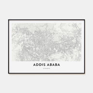 Addis Ababa Map Landscape Poster