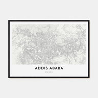 Addis Ababa Map Landscape Poster