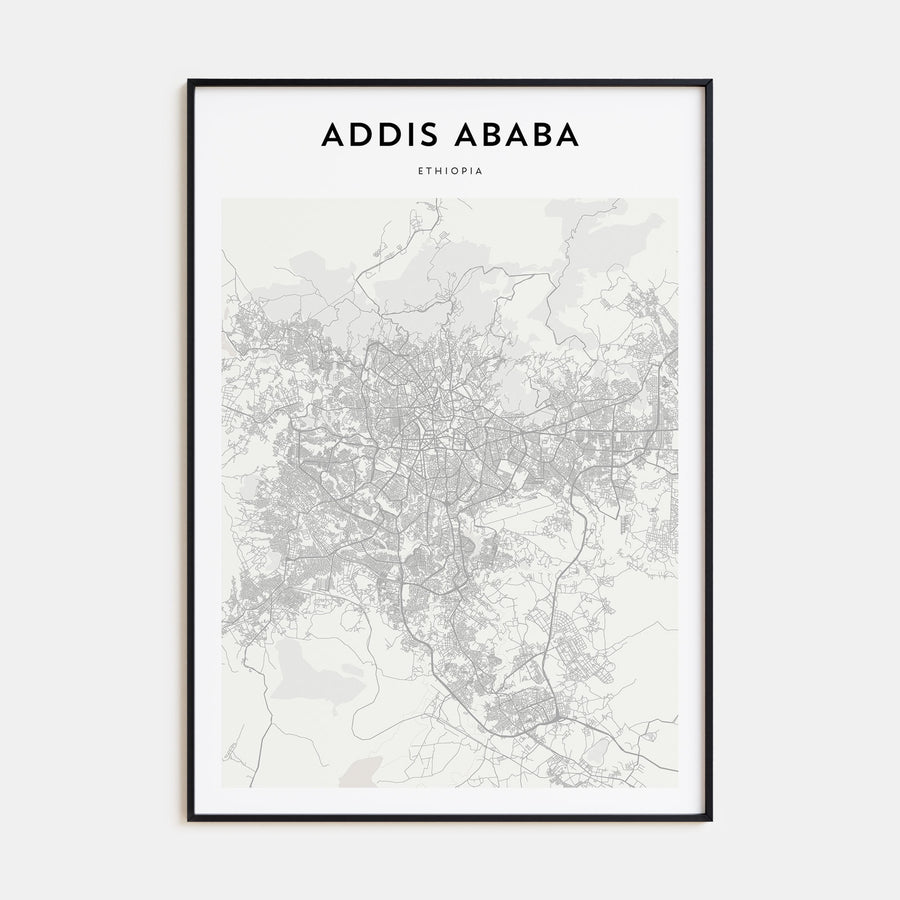 Addis Ababa Map Portrait Poster
