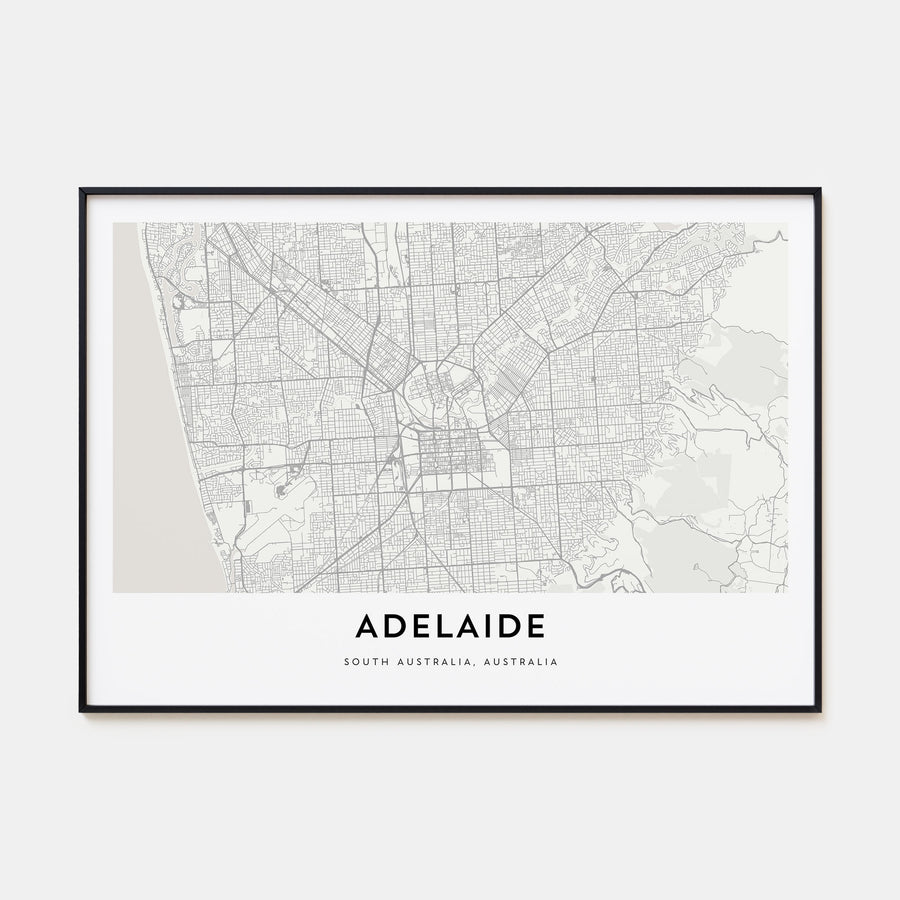 Adelaide Map Landscape Poster