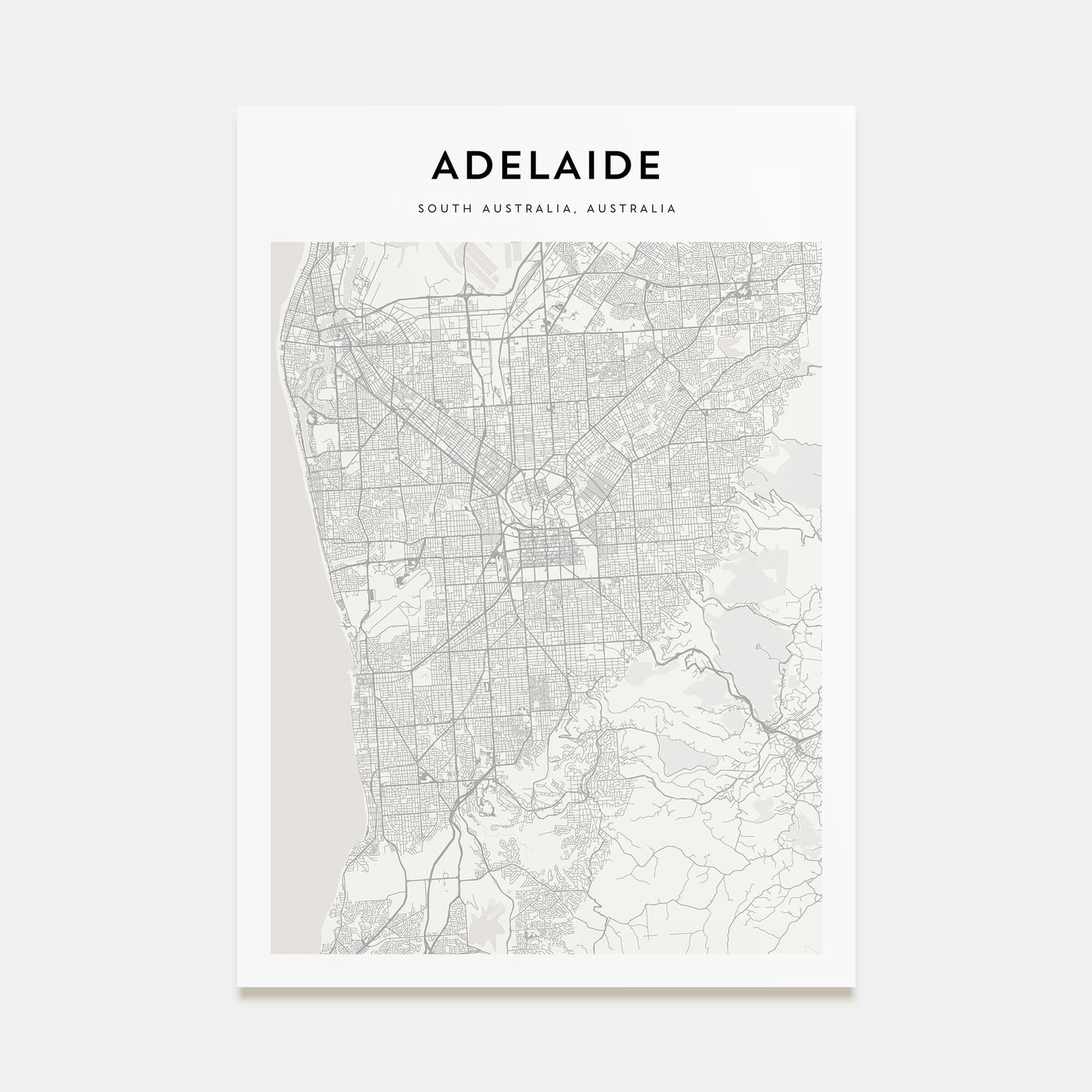 Adelaide Map Portrait Poster