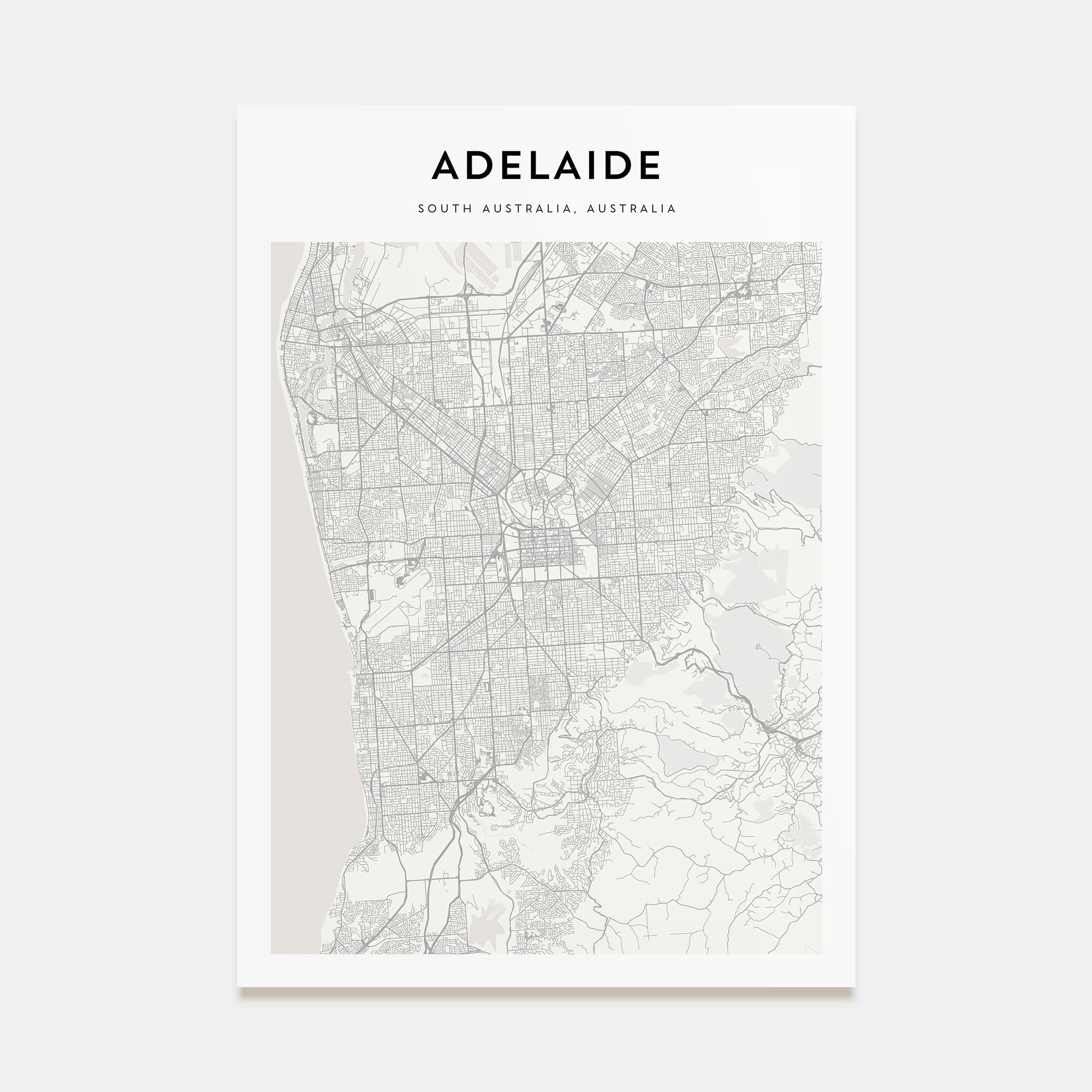 Adelaide Map Portrait Poster