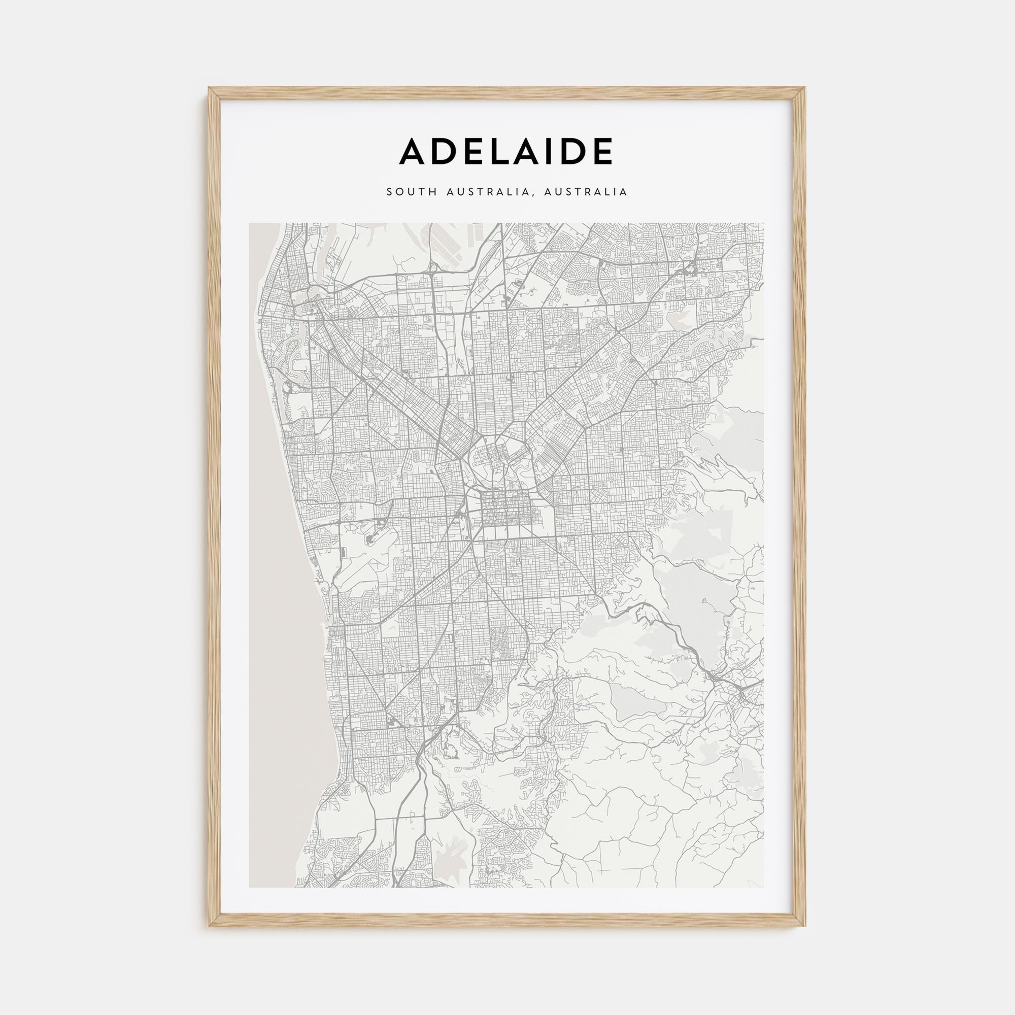 Adelaide Map Portrait Poster