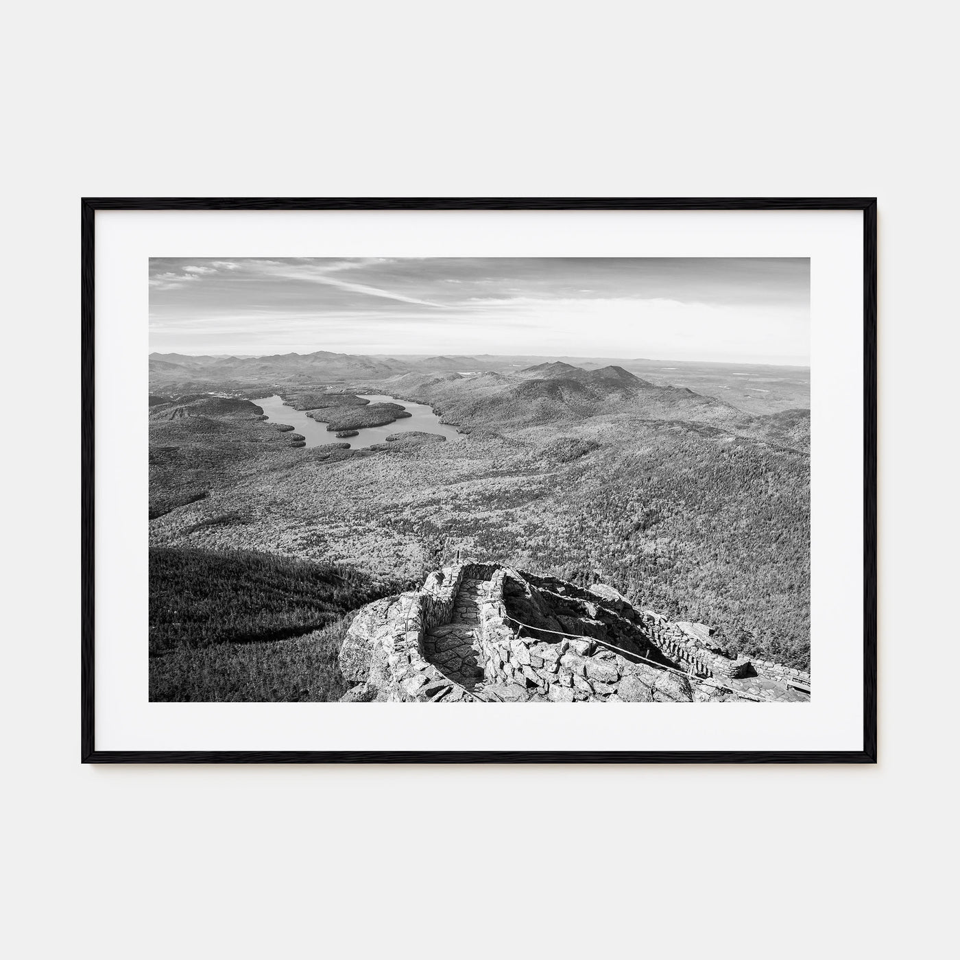 Adirondack Mountains Landscape B&W Poster