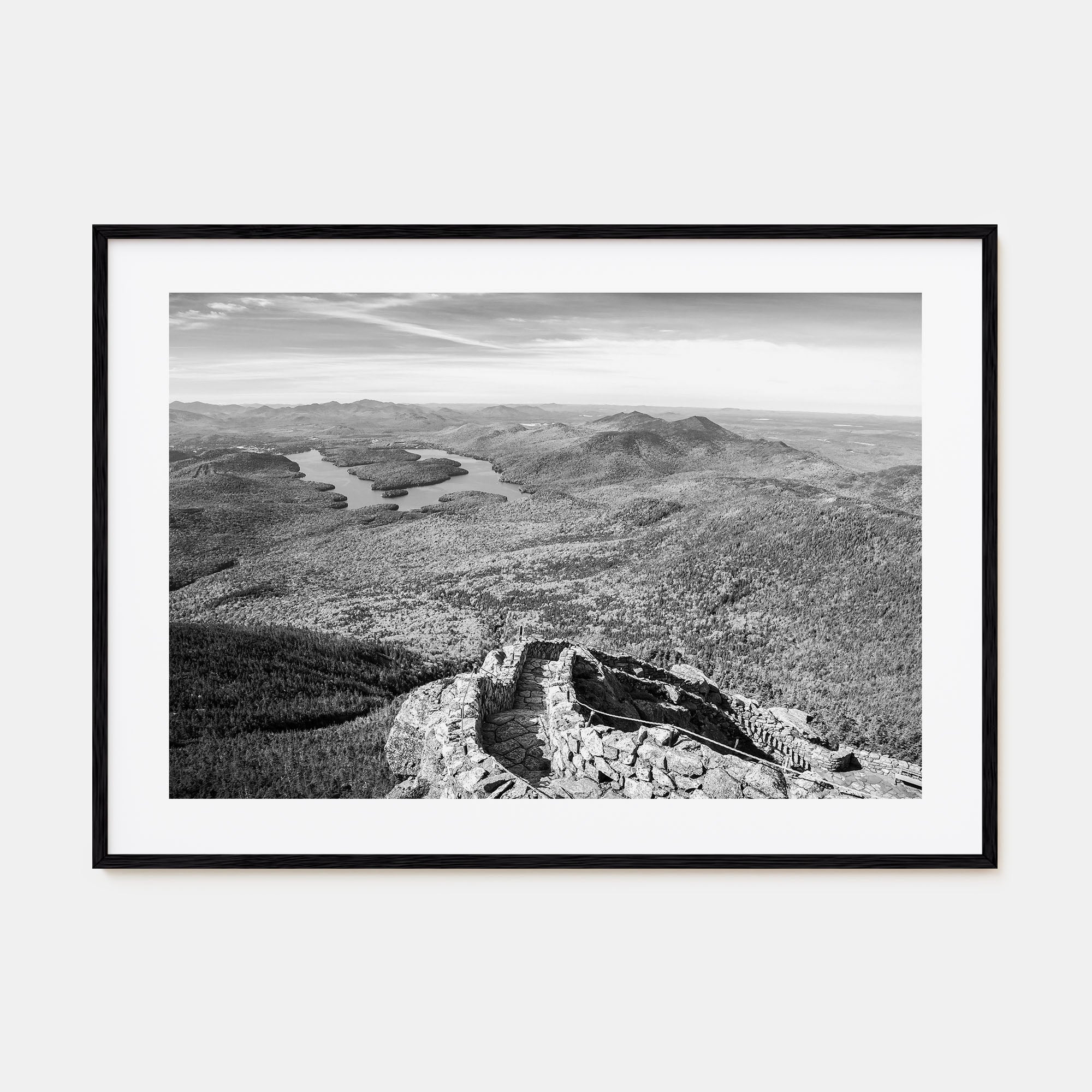 Adirondack Mountains Landscape B&W Poster