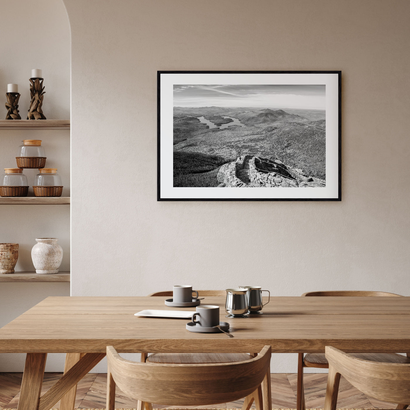 Adirondack Mountains Landscape B&W Poster