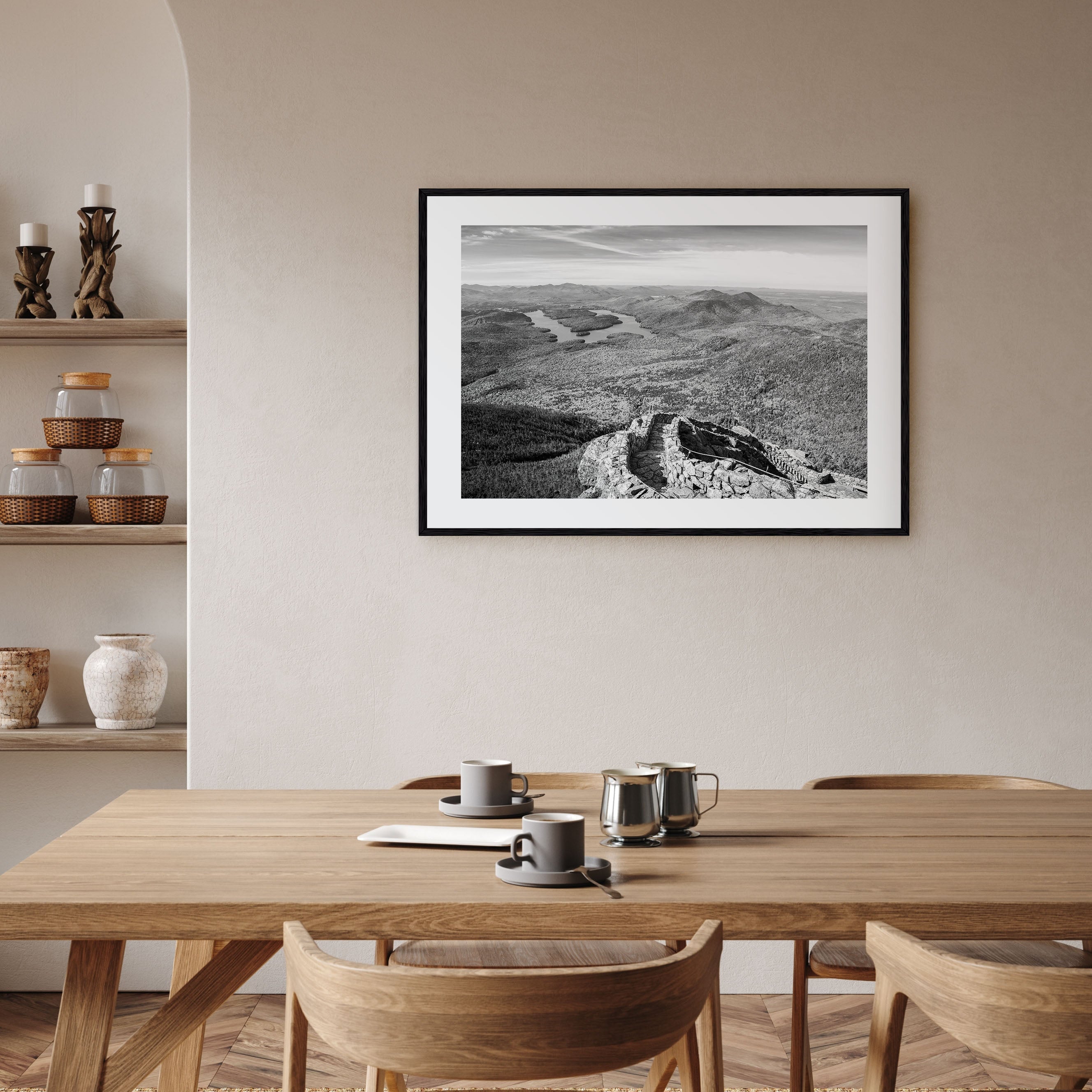 Adirondack Mountains Landscape B&W Poster