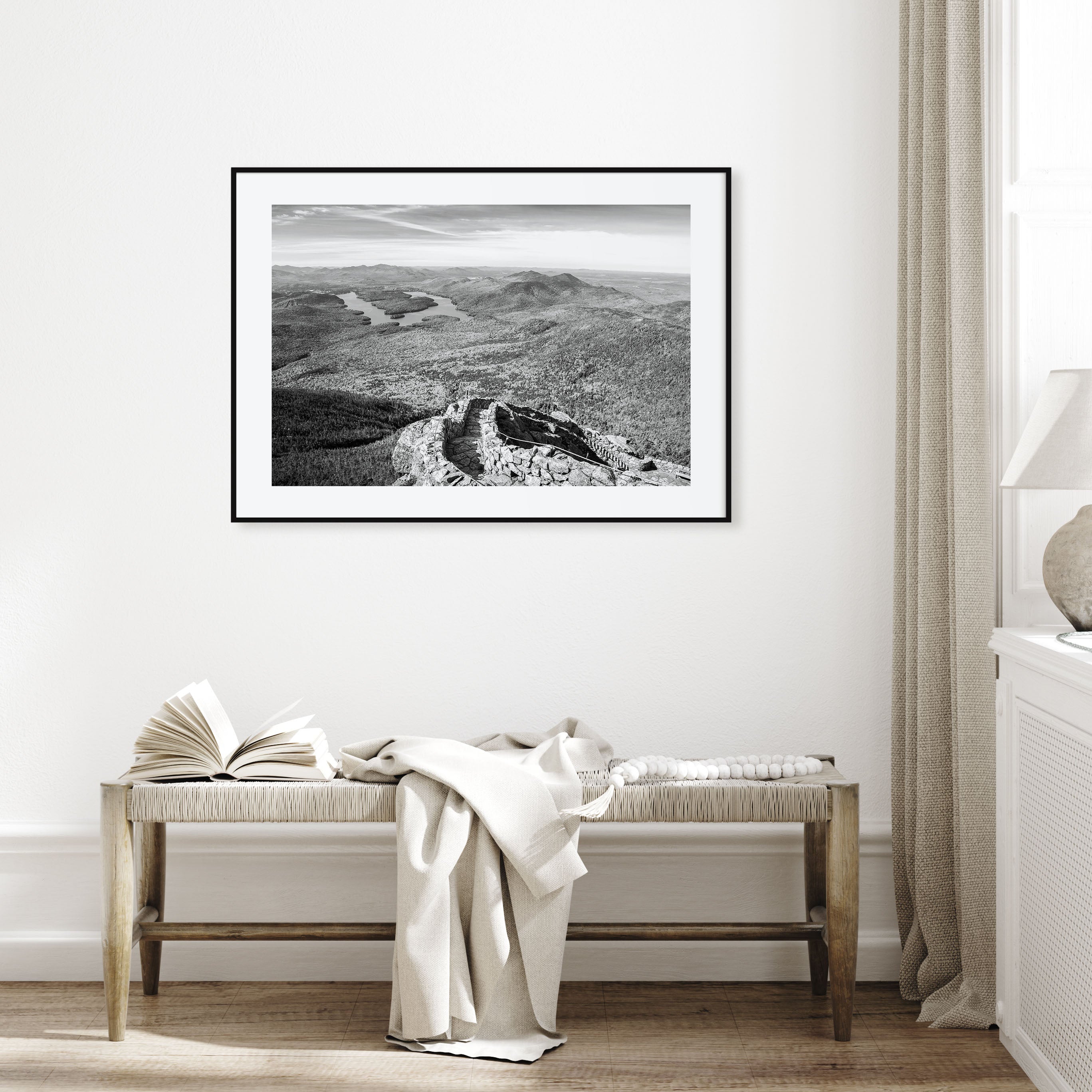Adirondack Mountains Landscape B&W Poster