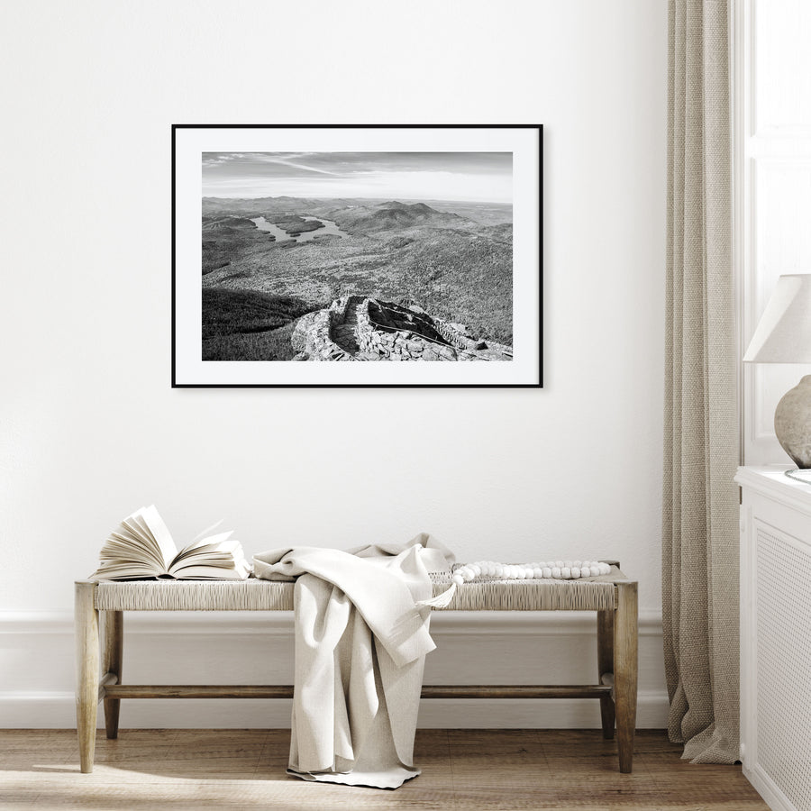 Adirondack Mountains Landscape B&W Poster