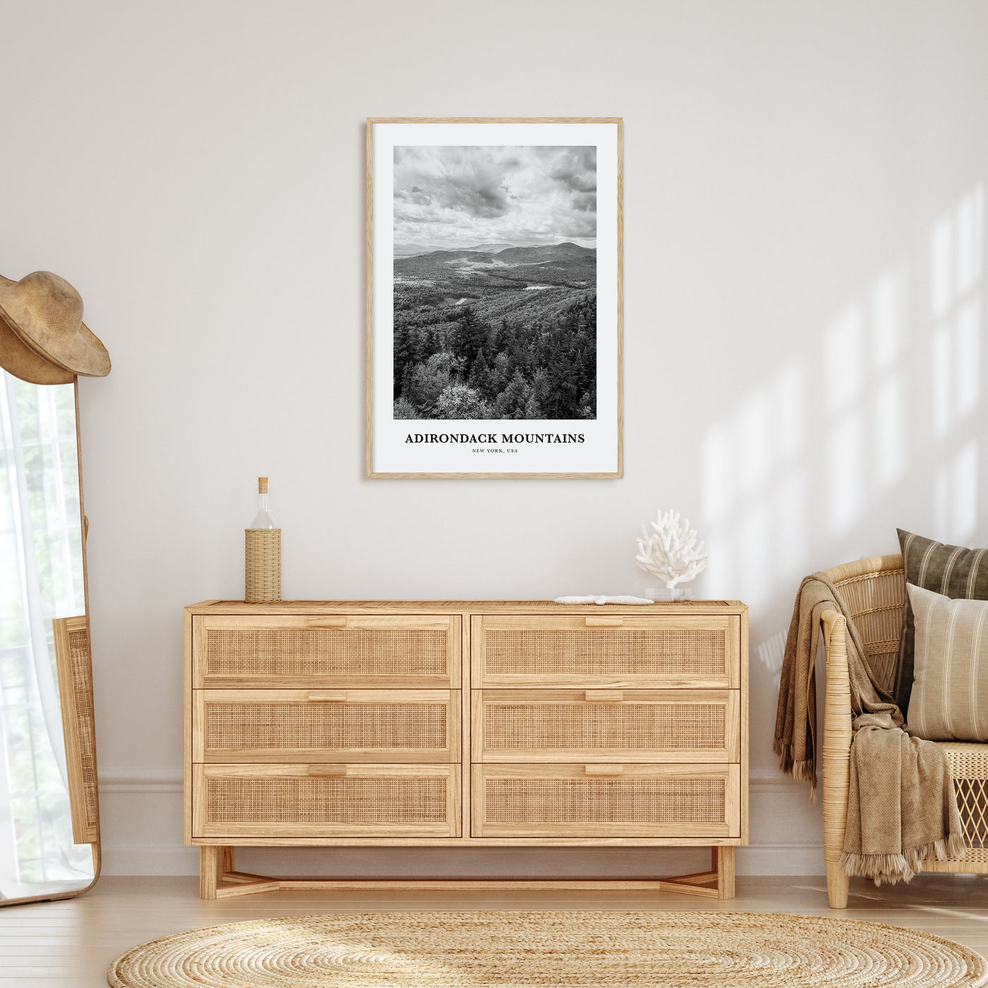 Adirondack Mountains Portrait B&W Poster