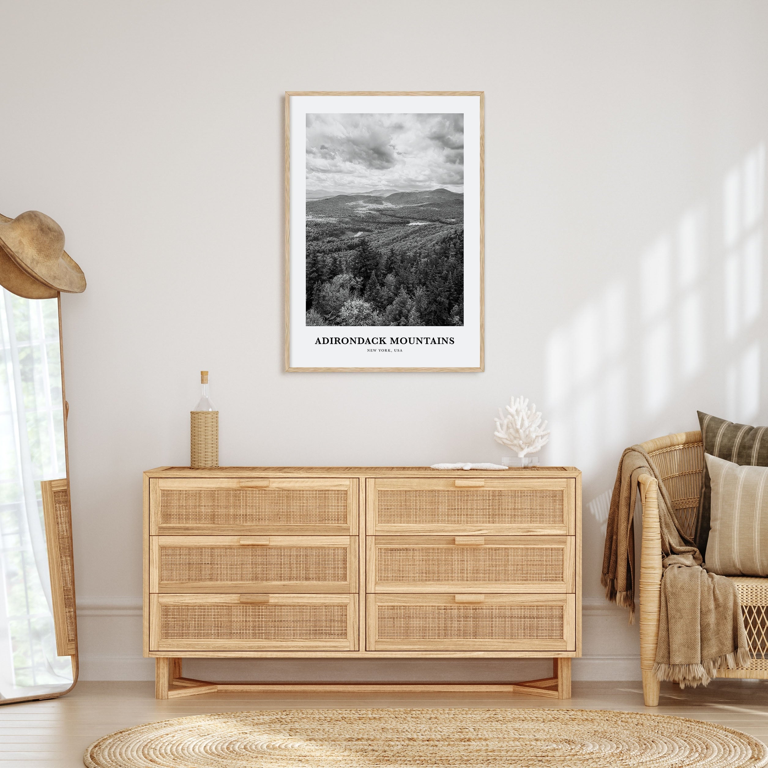 Adirondack Mountains Portrait B&W Poster