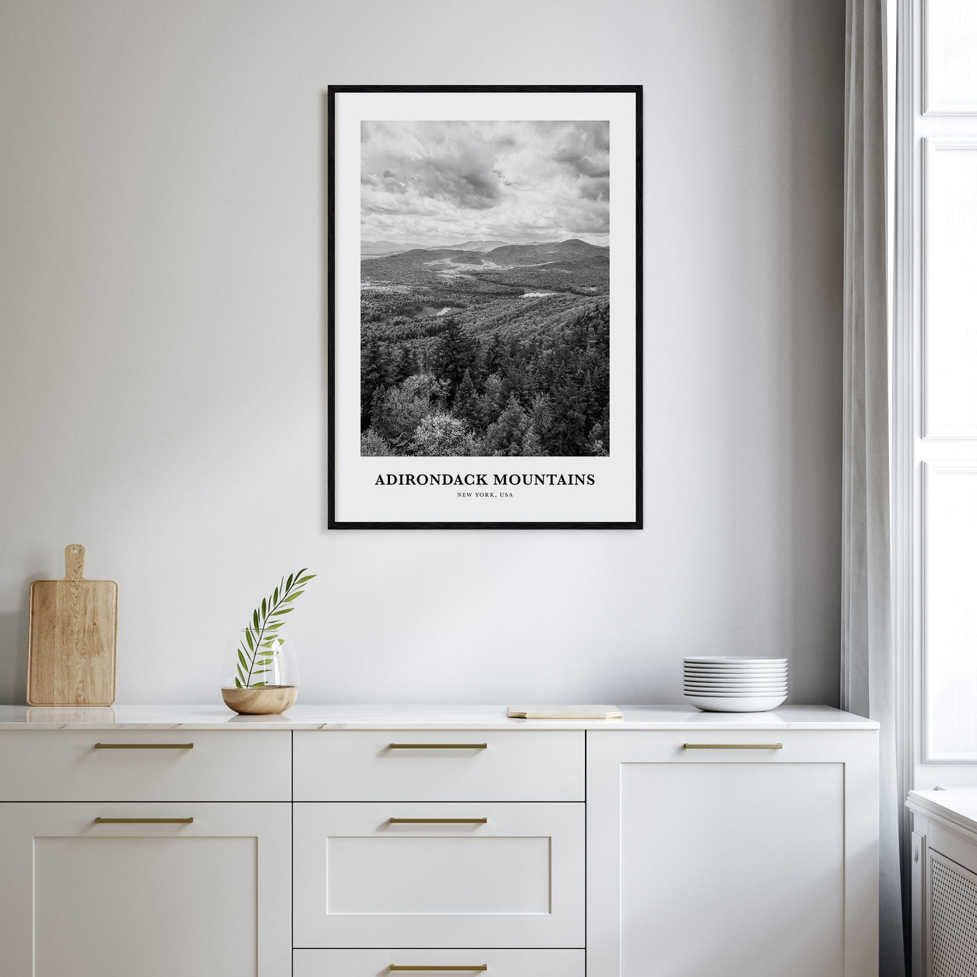 Adirondack Mountains Portrait B&W Poster
