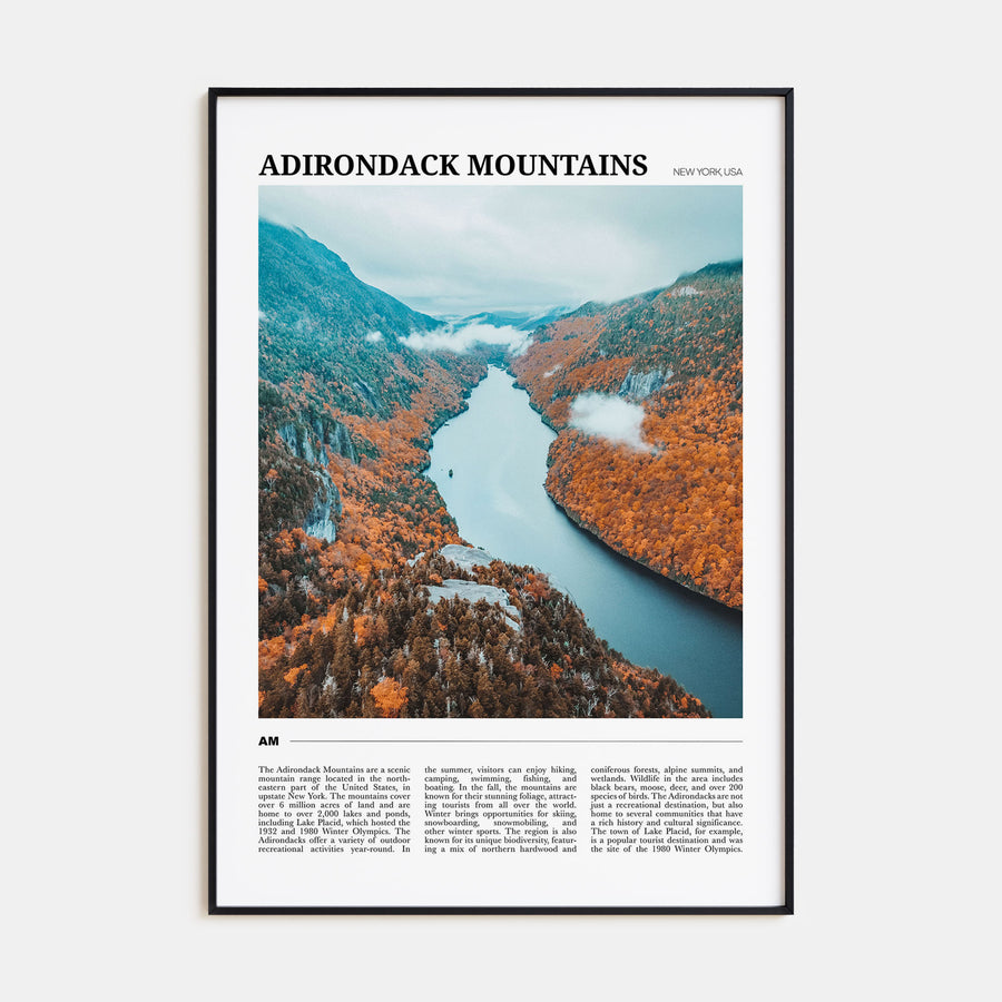 Adirondack Mountains Travel Color Poster