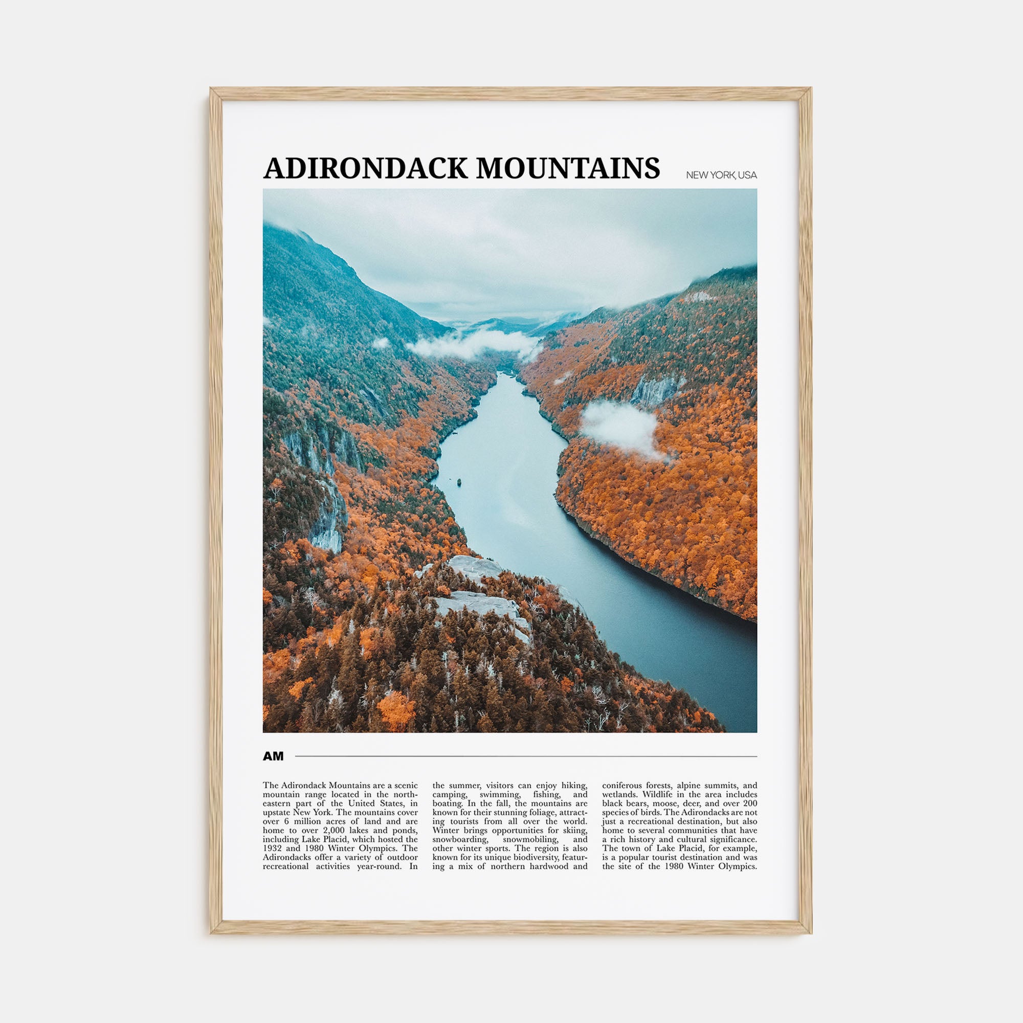 Adirondack Mountains Travel Color Poster